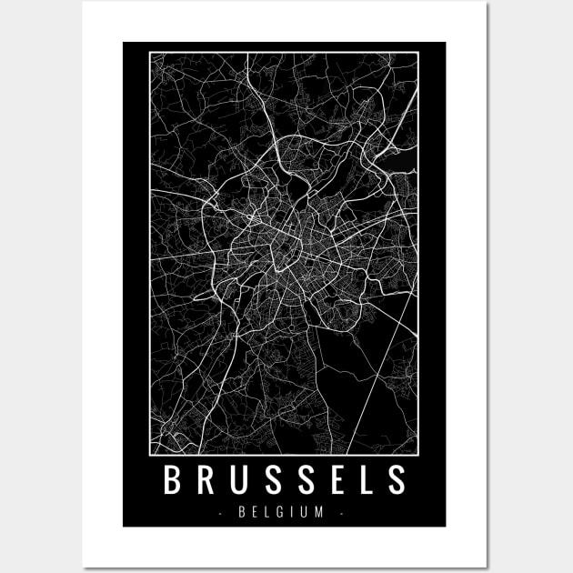 Brussels Belgium Minimalist Map Wall Art by Mapagram